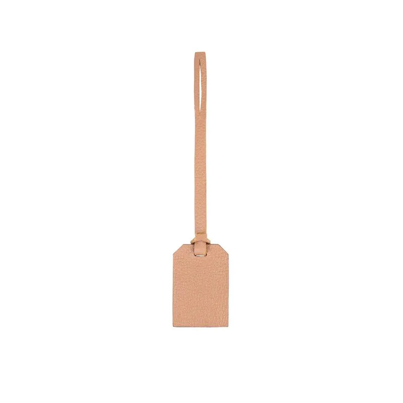 Tag de couro liso personalizada Bege