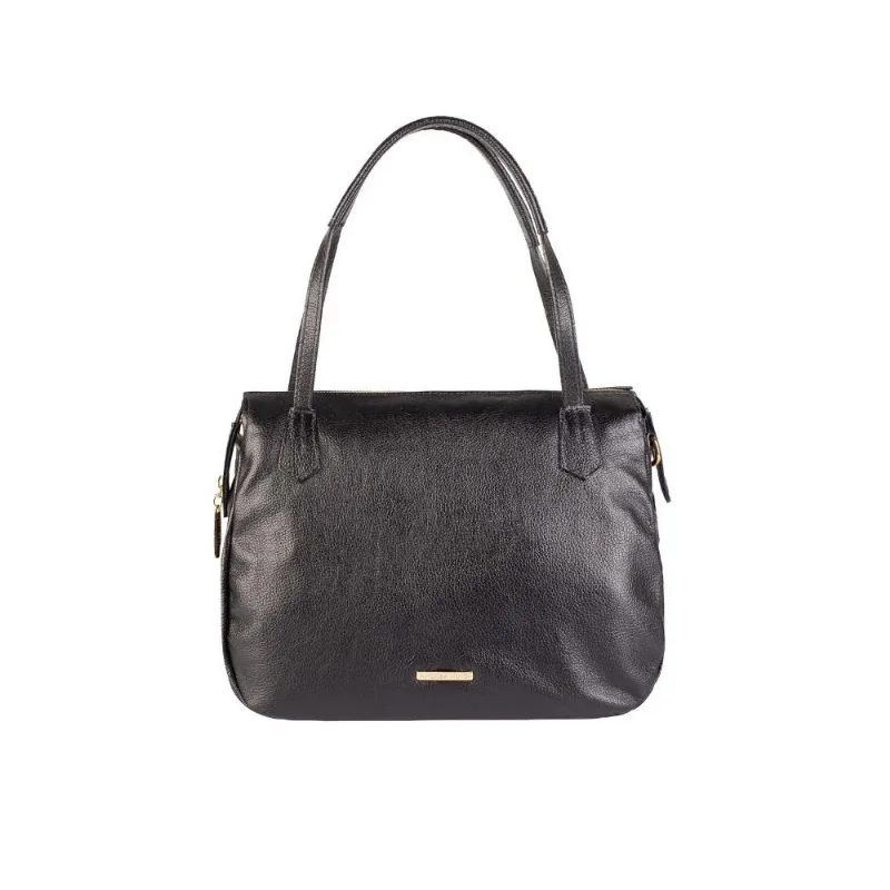 Bolsa básica de ombro em couro liso Débora