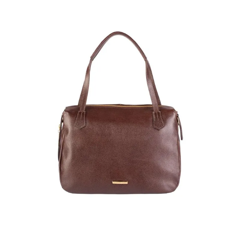 Bolsa básica de ombro em couro liso Débora