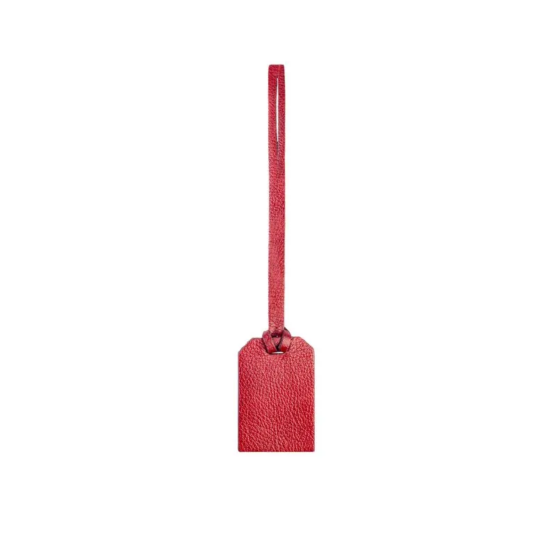 Tag de couro liso personalizada Vermelha