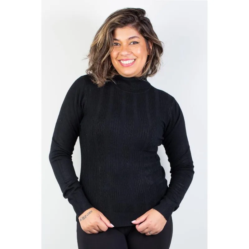 Blusa feminina de malha gola alta 81090