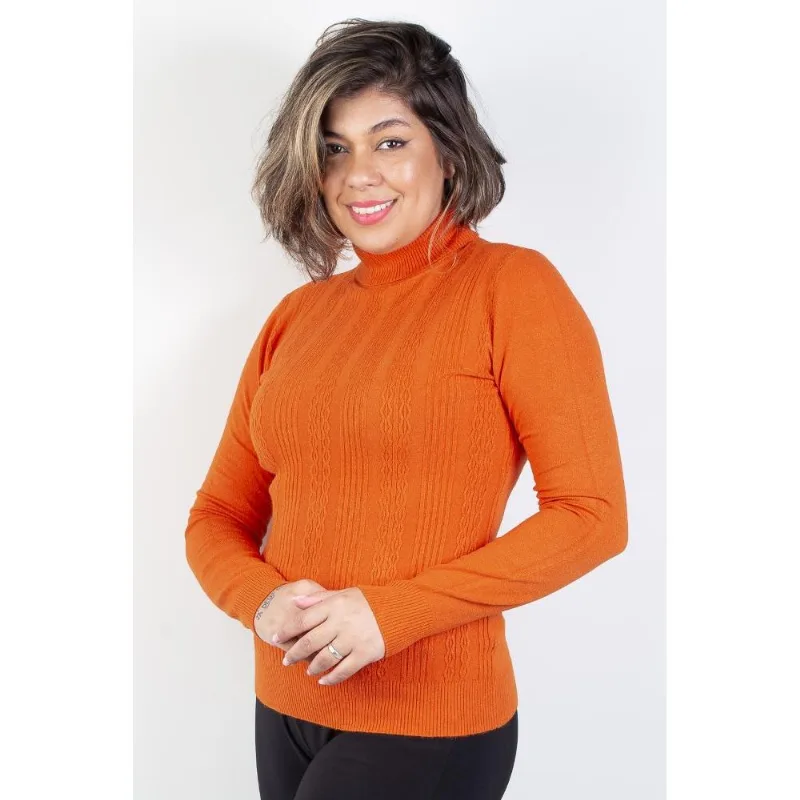Blusa feminina de malha gola alta 81090