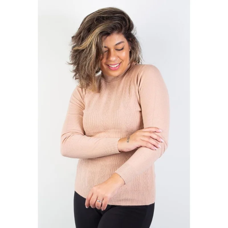 Blusa feminina de malha gola alta 81090