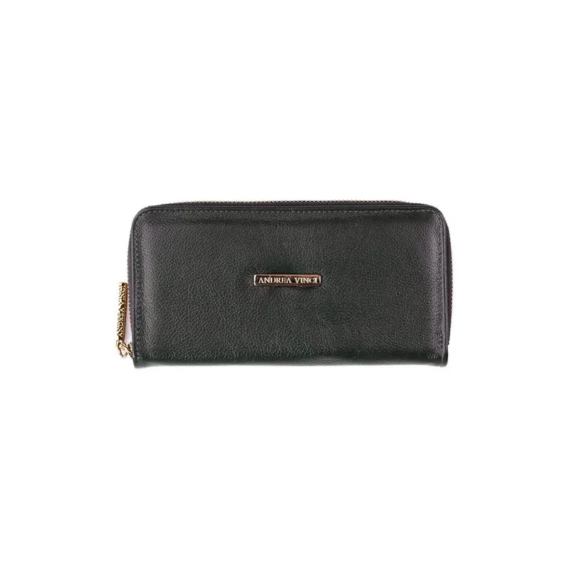 Carteira feminina de couro liso Bonny 10x19cm Preto
