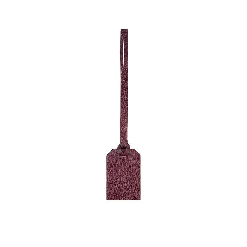 Tag de couro liso personalizada Marsala