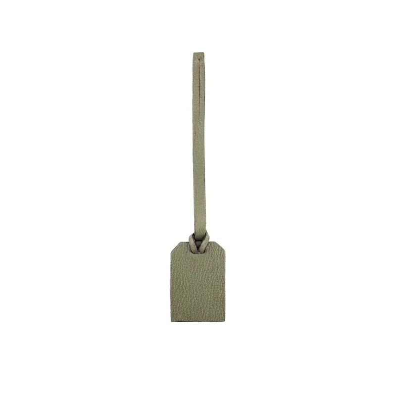 Tag de couro liso personalizada Verde