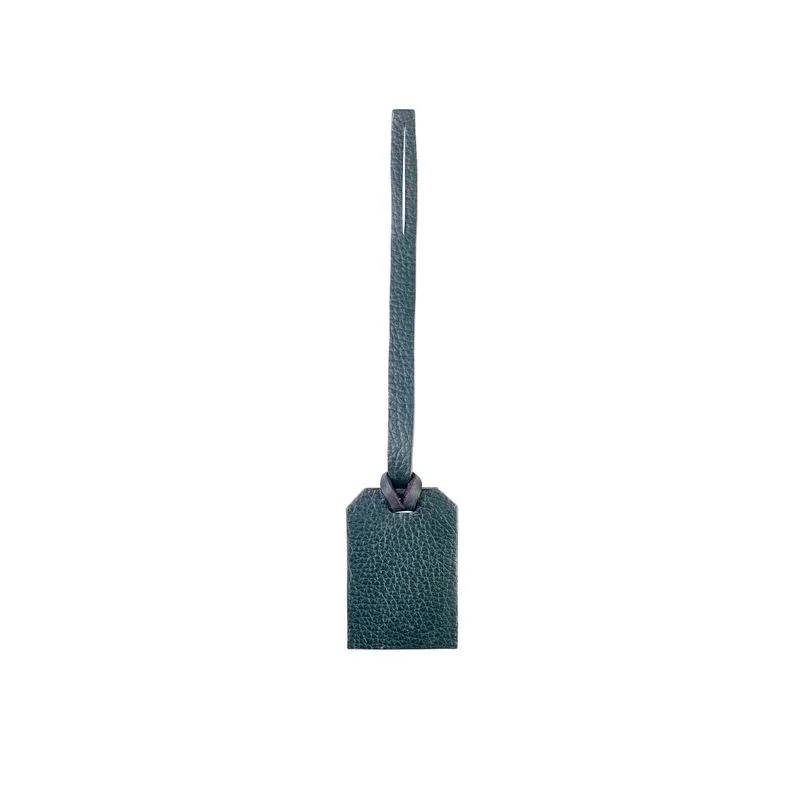 Tag de couro liso personalizada Verde Militar