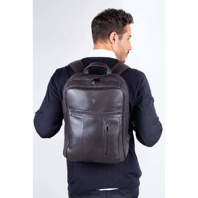 Mochila masculina em couro para notebook Murilo