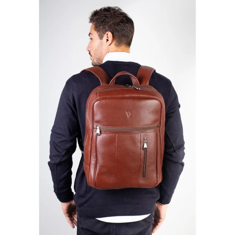 Mochila masculina em couro para notebook Murilo