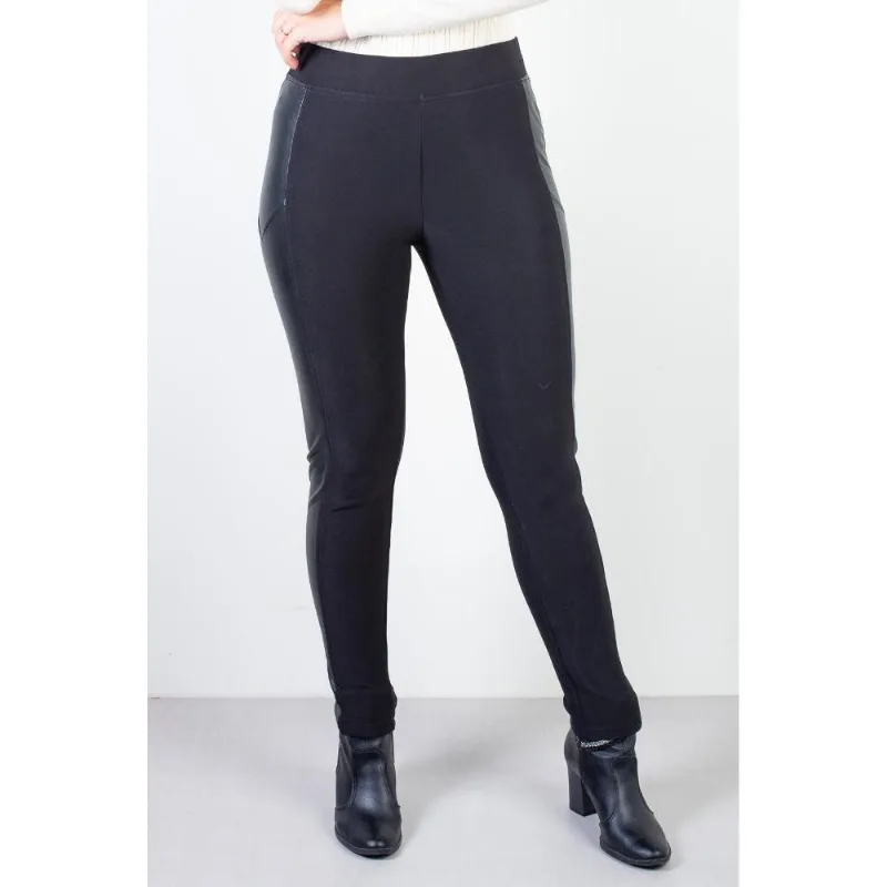 Calça feminina térmica detalhe em PU sintético 80482