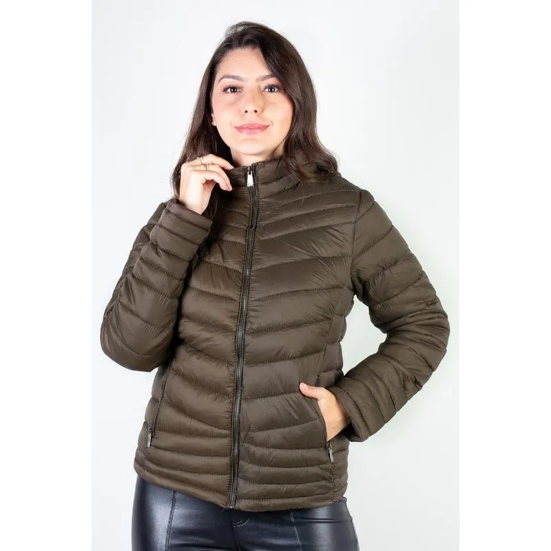 Jaqueta feminina de nylon curta 80226
