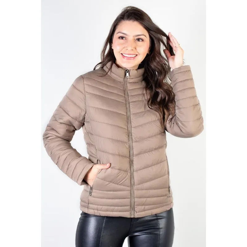 Jaqueta feminina de nylon curta 80226