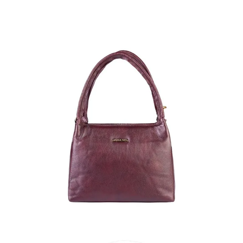 Bolsa básica de ombro em couro liso Maria
