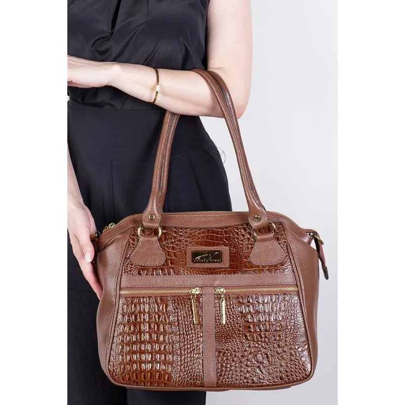 Bolsa de couro croco Luana Whisky