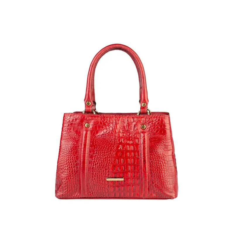 Bolsa de couro croco pequena Melina Vermelho