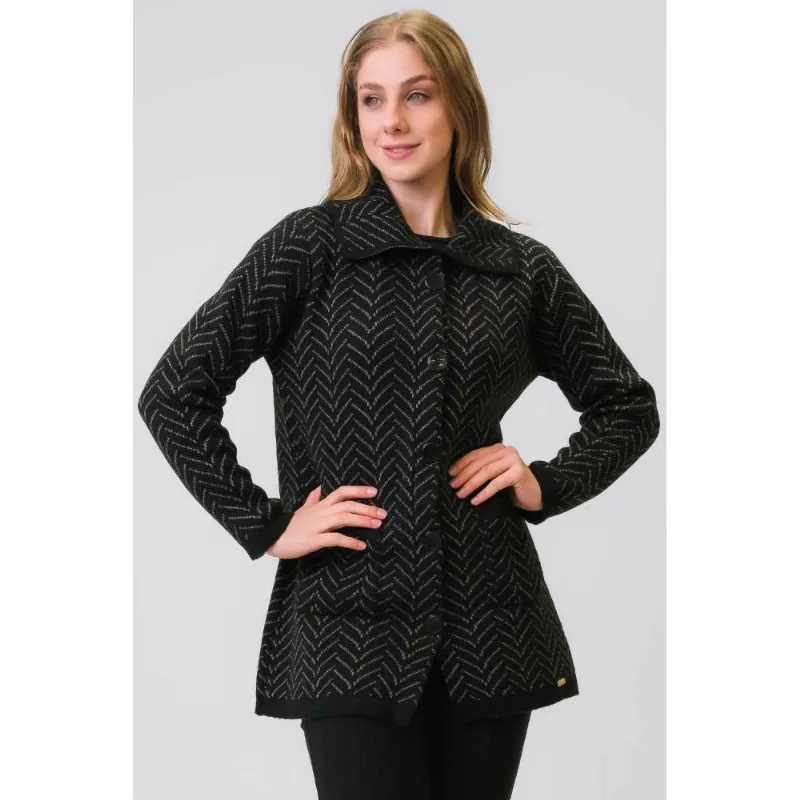 Casaco de malha feminino com botões 31516