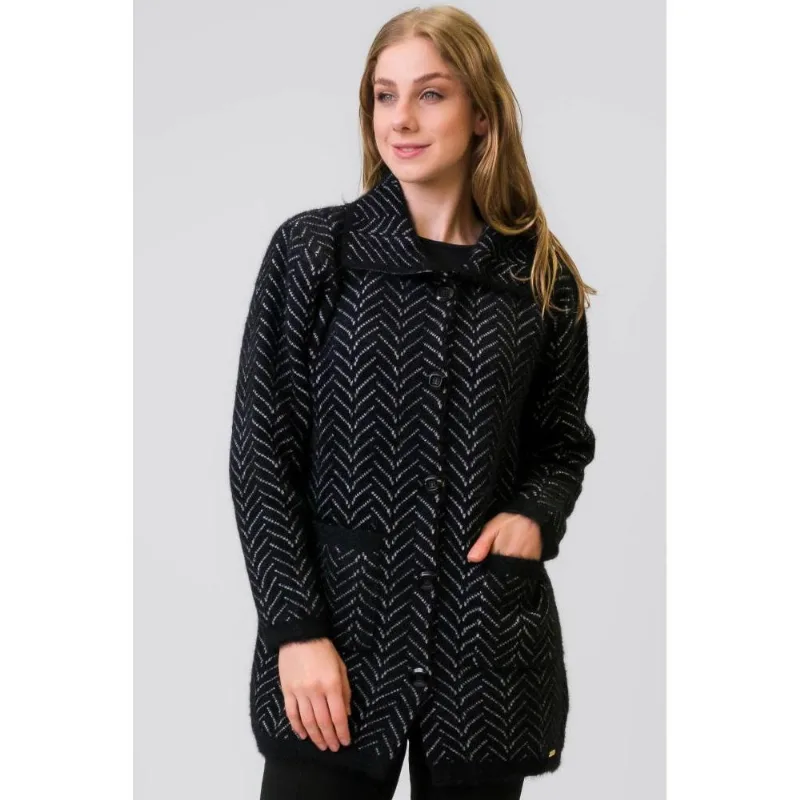 Casaco de malha feminino com botões 31516