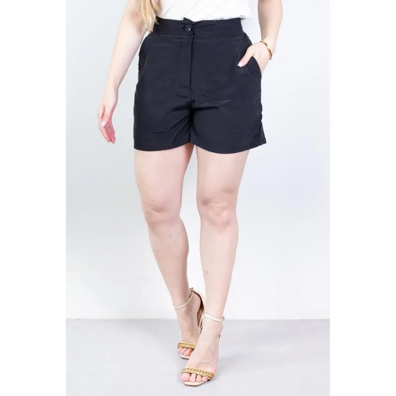 Short feminino alfaiataria com bolsos 64098