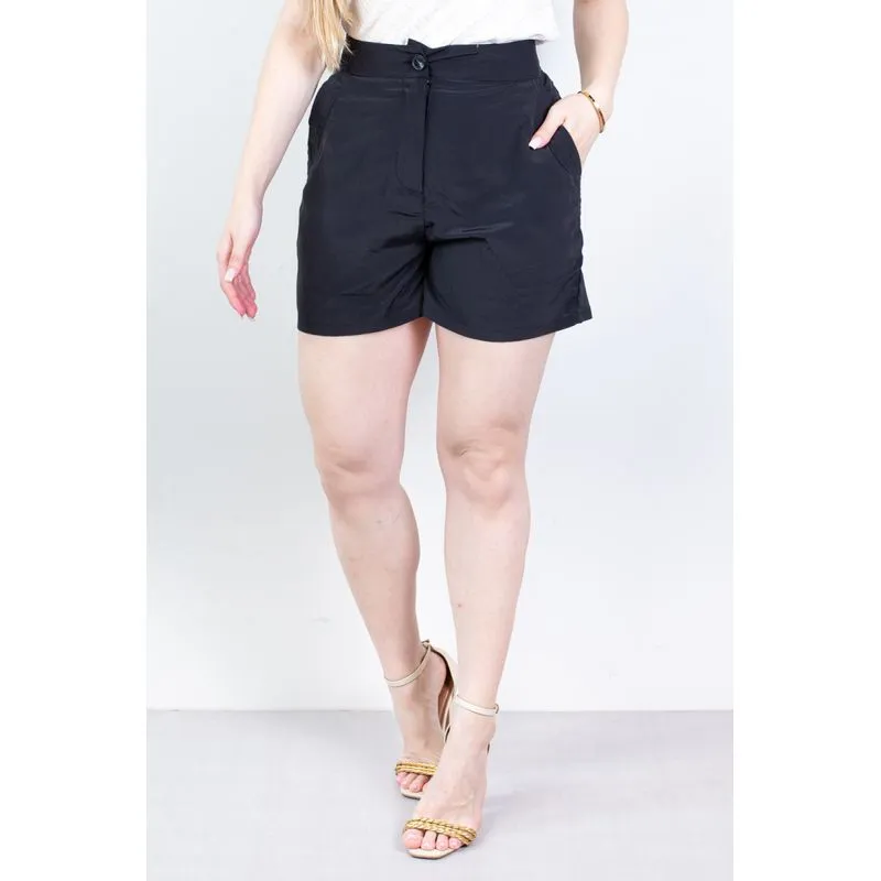 Short feminino alfaiataria com bolsos 64098 GG / Preto