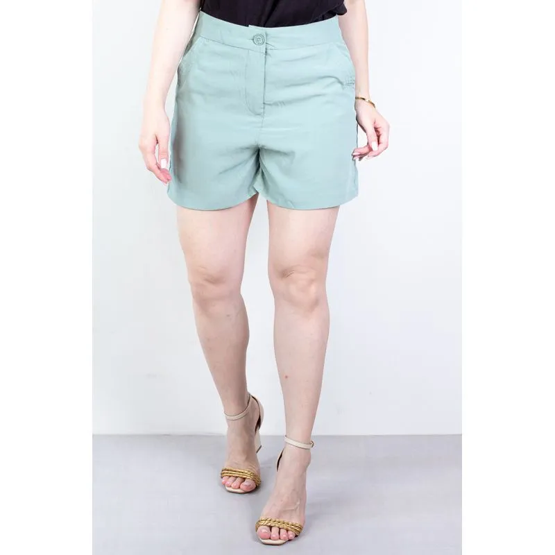 Short feminino alfaiataria com bolsos 64098 P / Verde