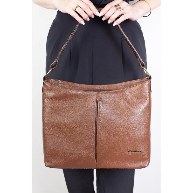 Bolsa de ombro em couro liso Flávia