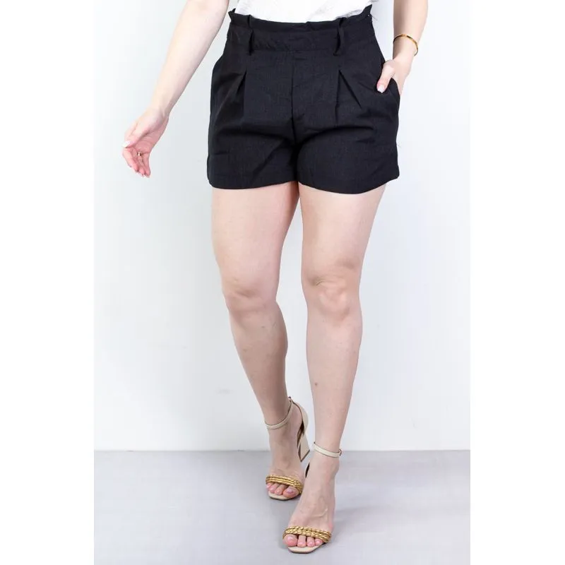 Short feminino alfaiataria com zíper 60010 M / Preto