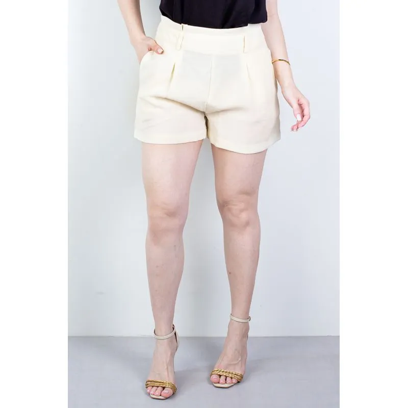 Short feminino alfaiataria com zíper 60010 GG / Off white