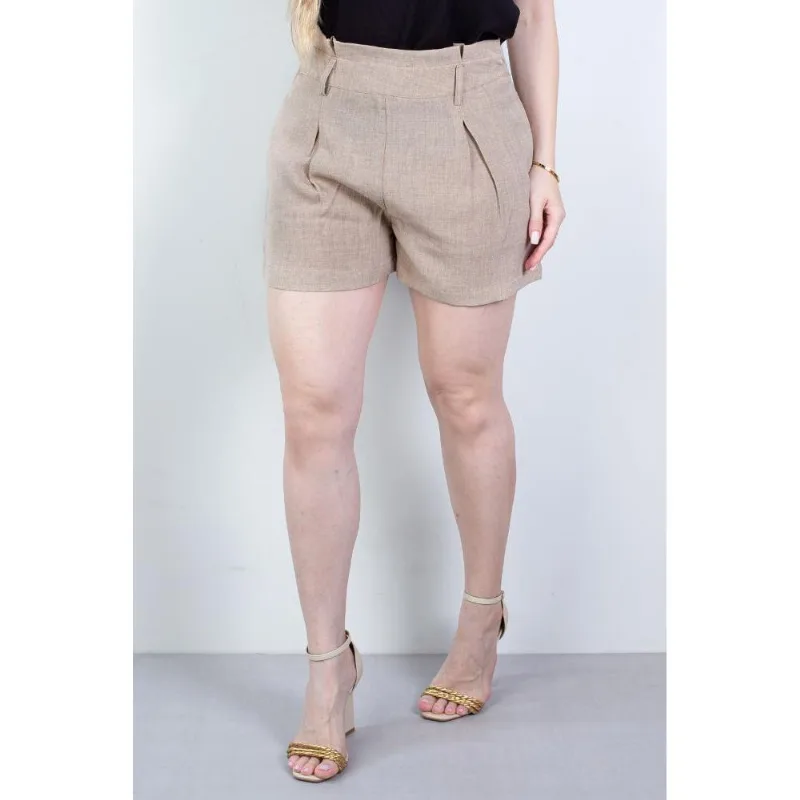 Short feminino alfaiataria com zíper 60010