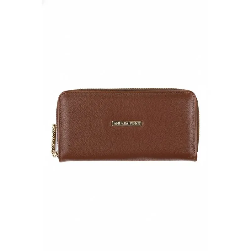 Carteira feminina de couro liso Bonny 10x19cm Whisky