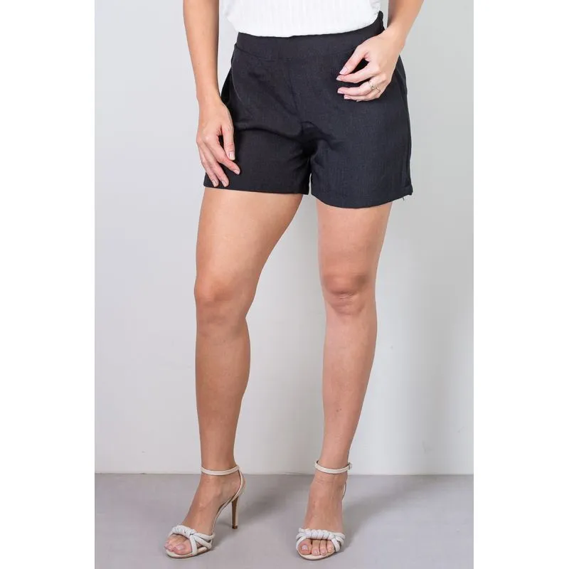 Short feminino alfaiataria com elástico 64526 P / Preto