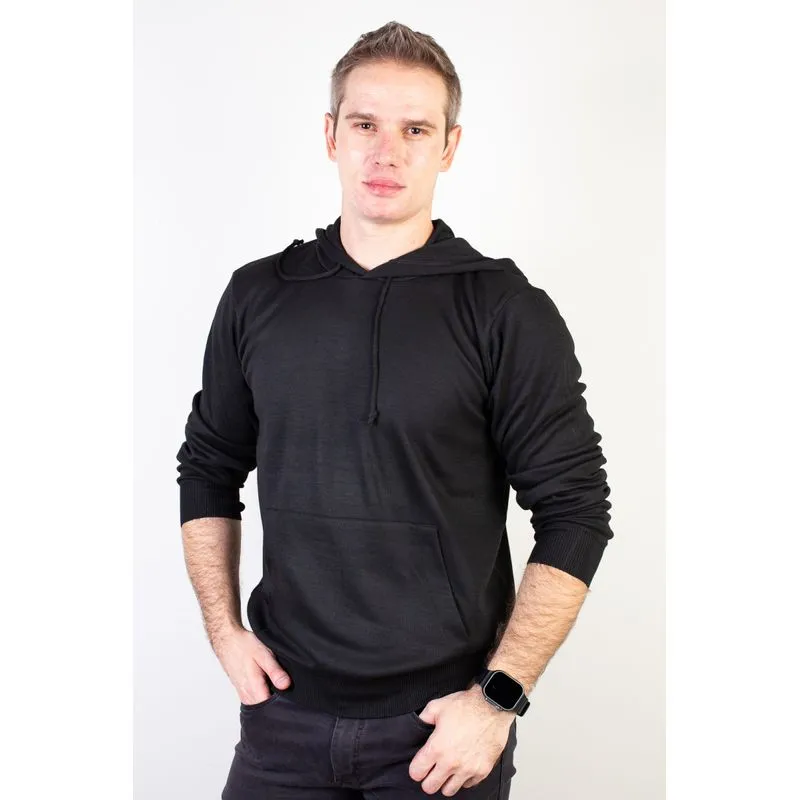 Blusa masculina moletinho com capuz 90153 P / Preto