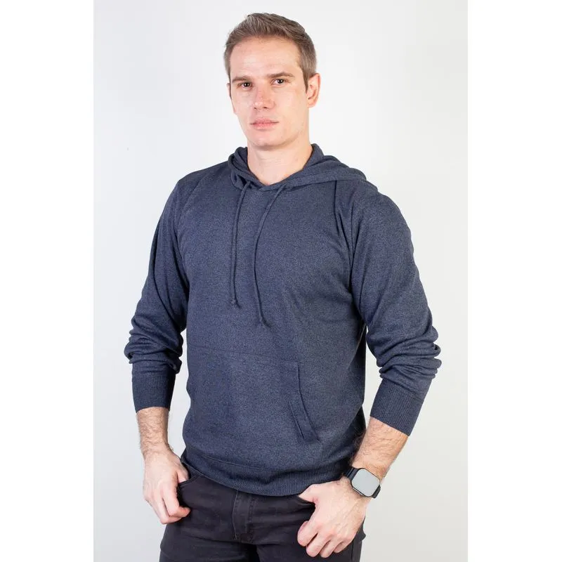 Blusa masculina moletinho com capuz 90153 M / Azul Marinho