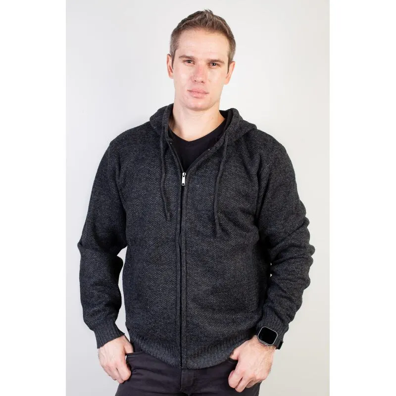 Jaqueta de malha térmica masculina com capuz 90149 P / Preto