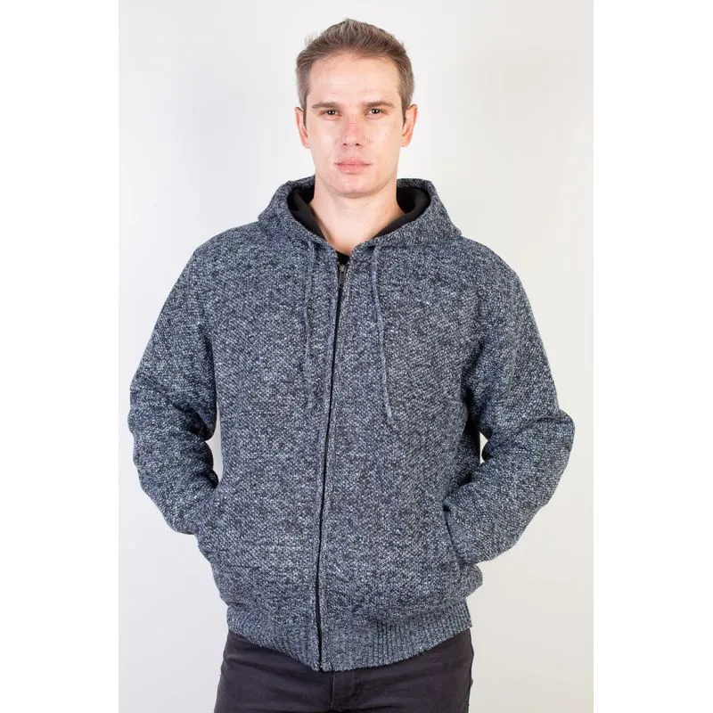 Jaqueta de malha térmica masculina com capuz 90149 G / Chumbo