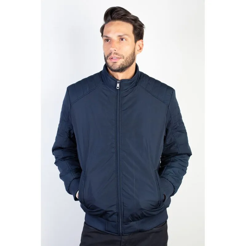 Jaqueta masculina de nylon impermeável 94267 P / Azul Marinho