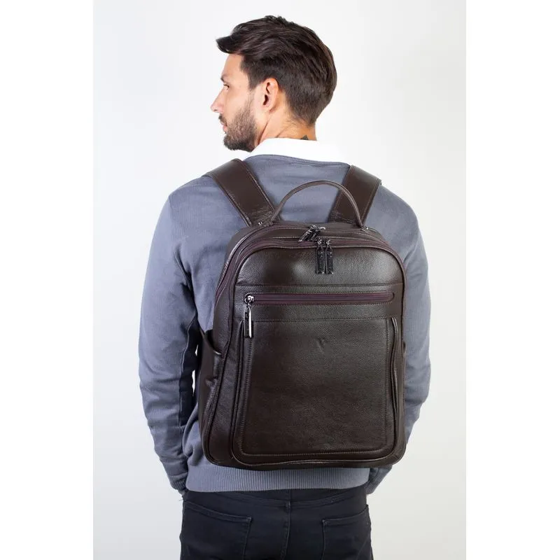 Mochila masculina de couro floater Daniel Café