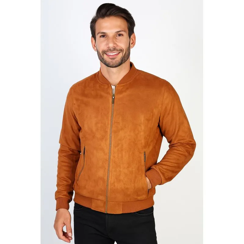 Jaqueta suede básica masculina 91388 GG / Caramelo