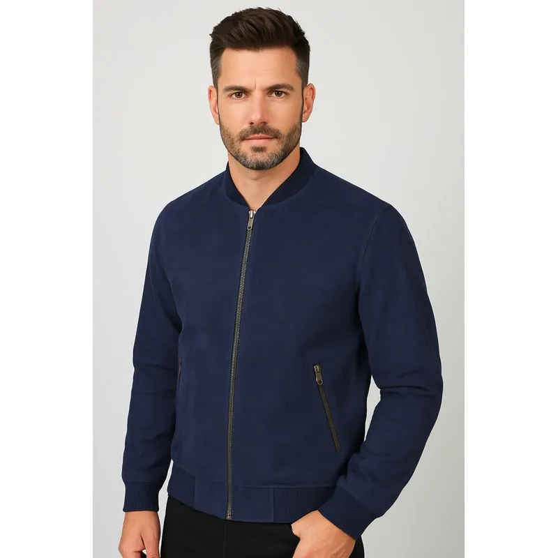 Jaqueta suede básica masculina 91388 M / Azul Marinho
