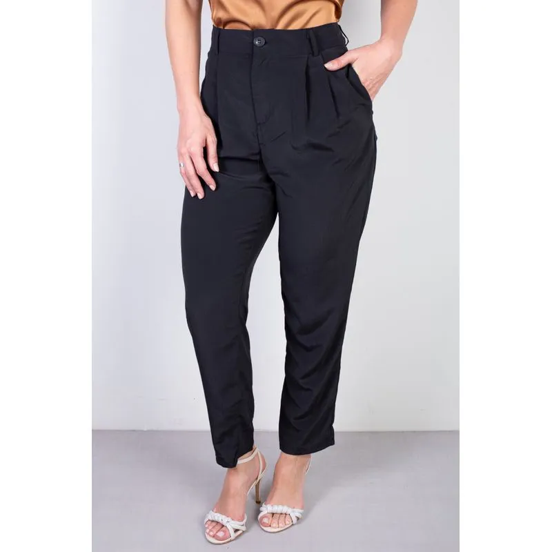 Calça reta feminina alfaiataria 51178 G / Preto