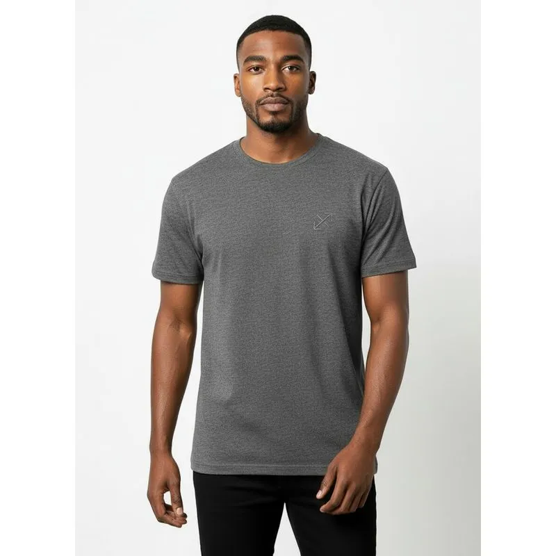 Camiseta lisa masculina reta manga curta com elastano 59016 M / Cinza