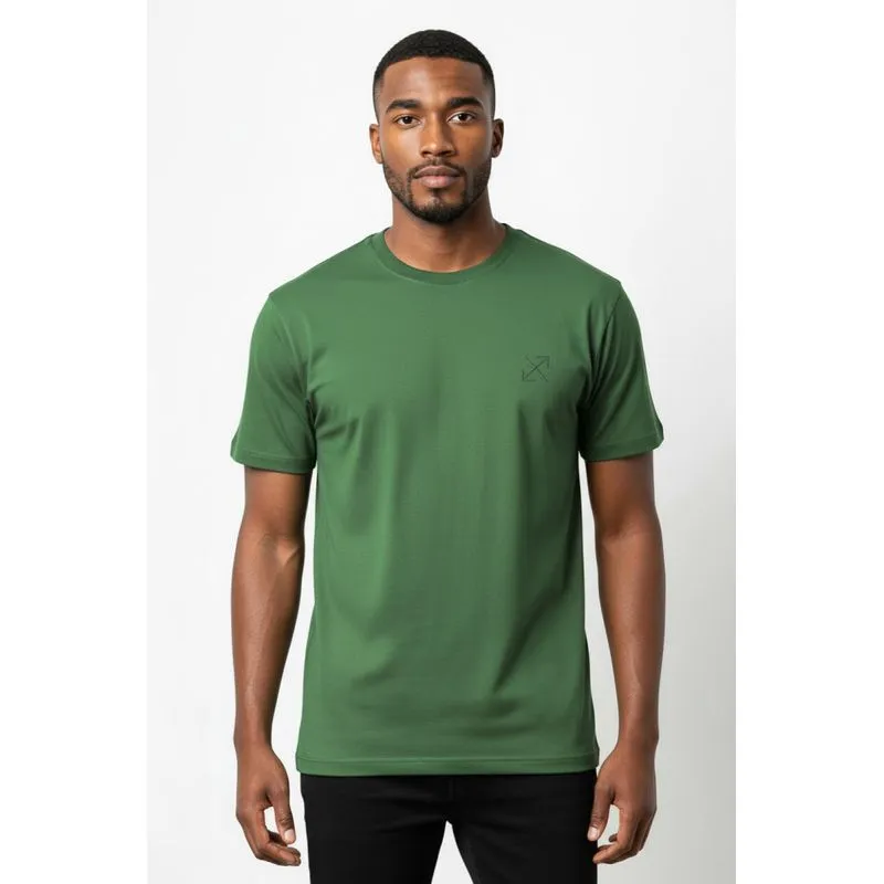 Camiseta lisa masculina reta manga curta com elastano 59016 M / Verde