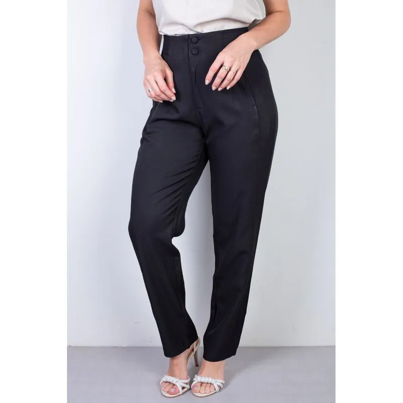 Calça feminina alfaiataria skinny 51985 M / Preto