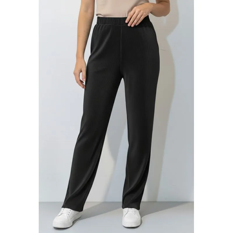 Calça feminina pantalona plissada 51074 P / Preto