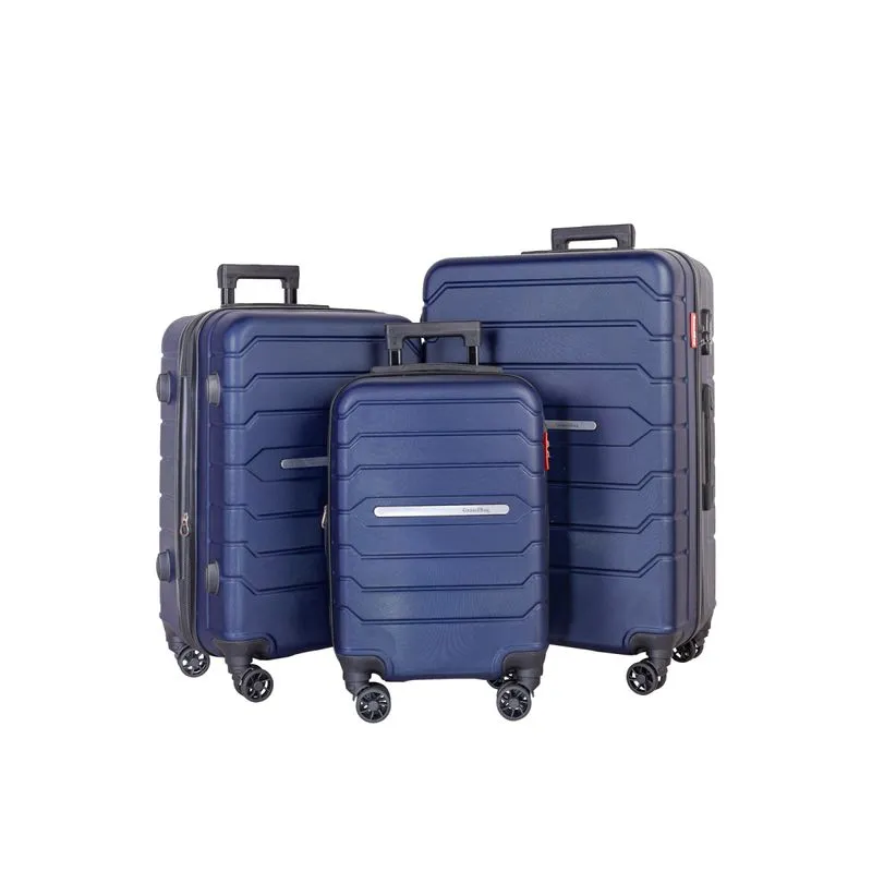 Kit 3 malas de viagem Abs 20" 24" 28" Arizona Azul Marinho