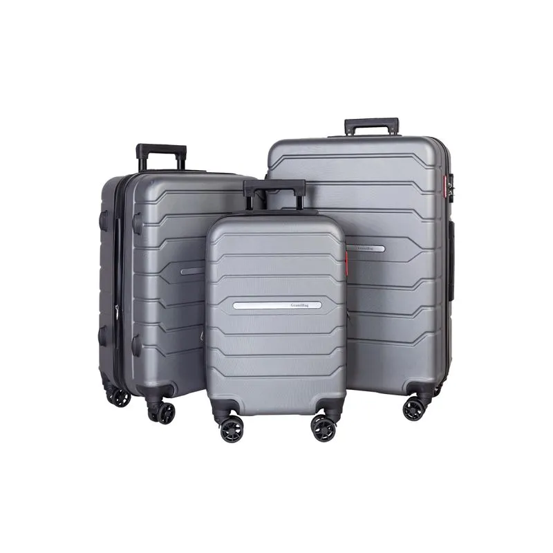 Kit 3 malas de viagem Abs 20" 24" 28" Arizona Chumbo