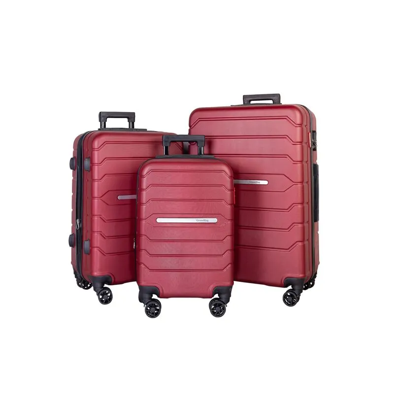 Kit 3 malas de viagem Abs 20" 24" 28" Arizona Vermelho