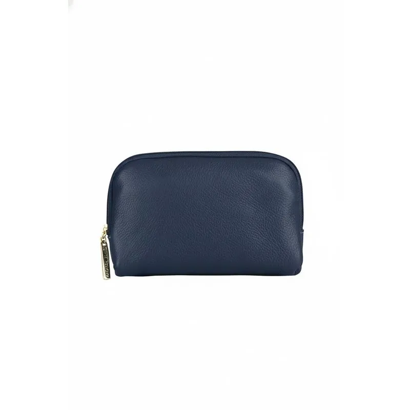 Necessaire de couro liso Duda 12x17x6cm Azul