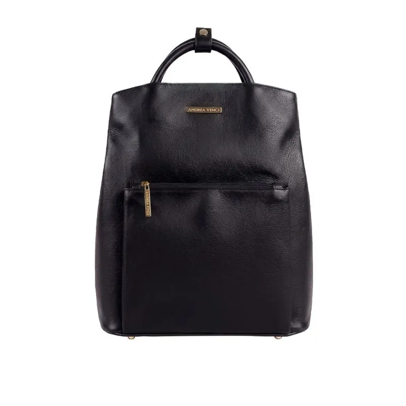 Mochila slim couro liso Lavínia Preto