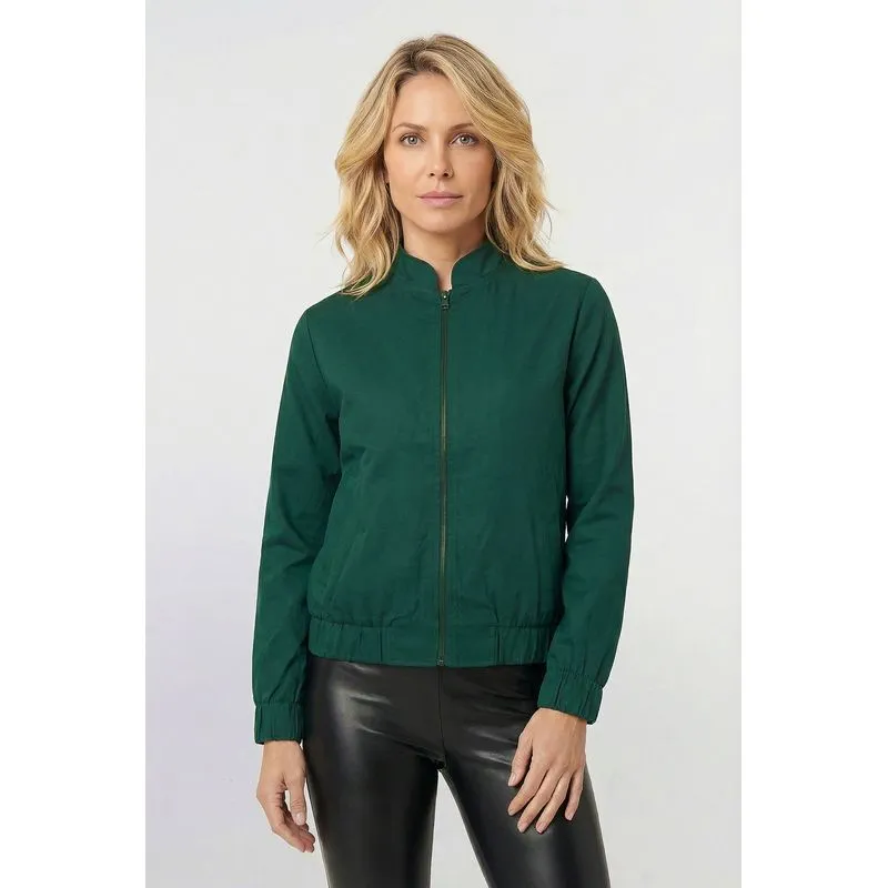 Jaqueta feminina viscose com bolso 61172 G / Verde