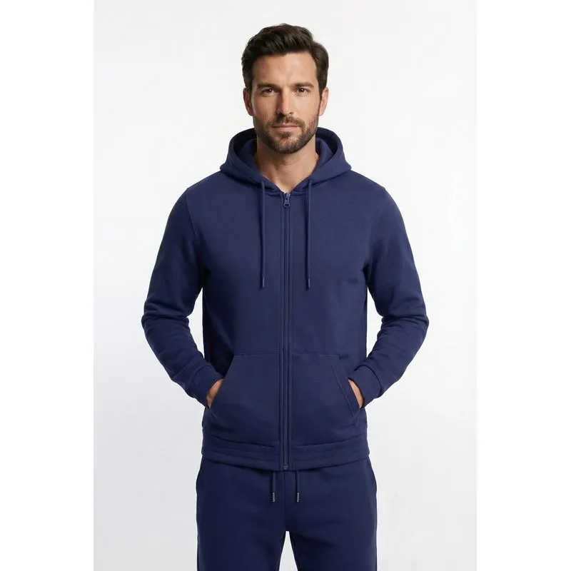 Jaqueta masculina de moletom 69385 GG / Azul Marinho